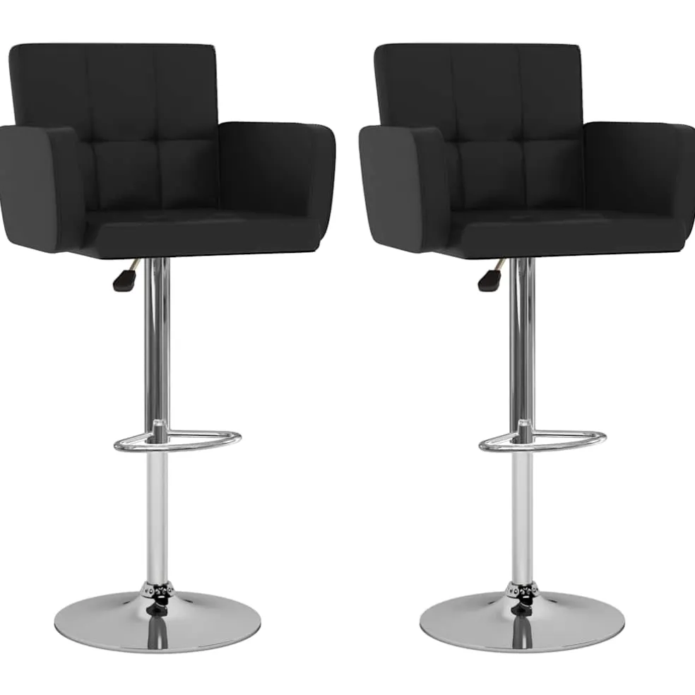 vidaXL Barstoelen 2 st kunstleer zwart