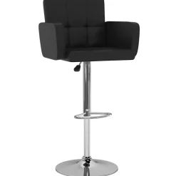 vidaXL Barstoelen 2 st kunstleer zwart