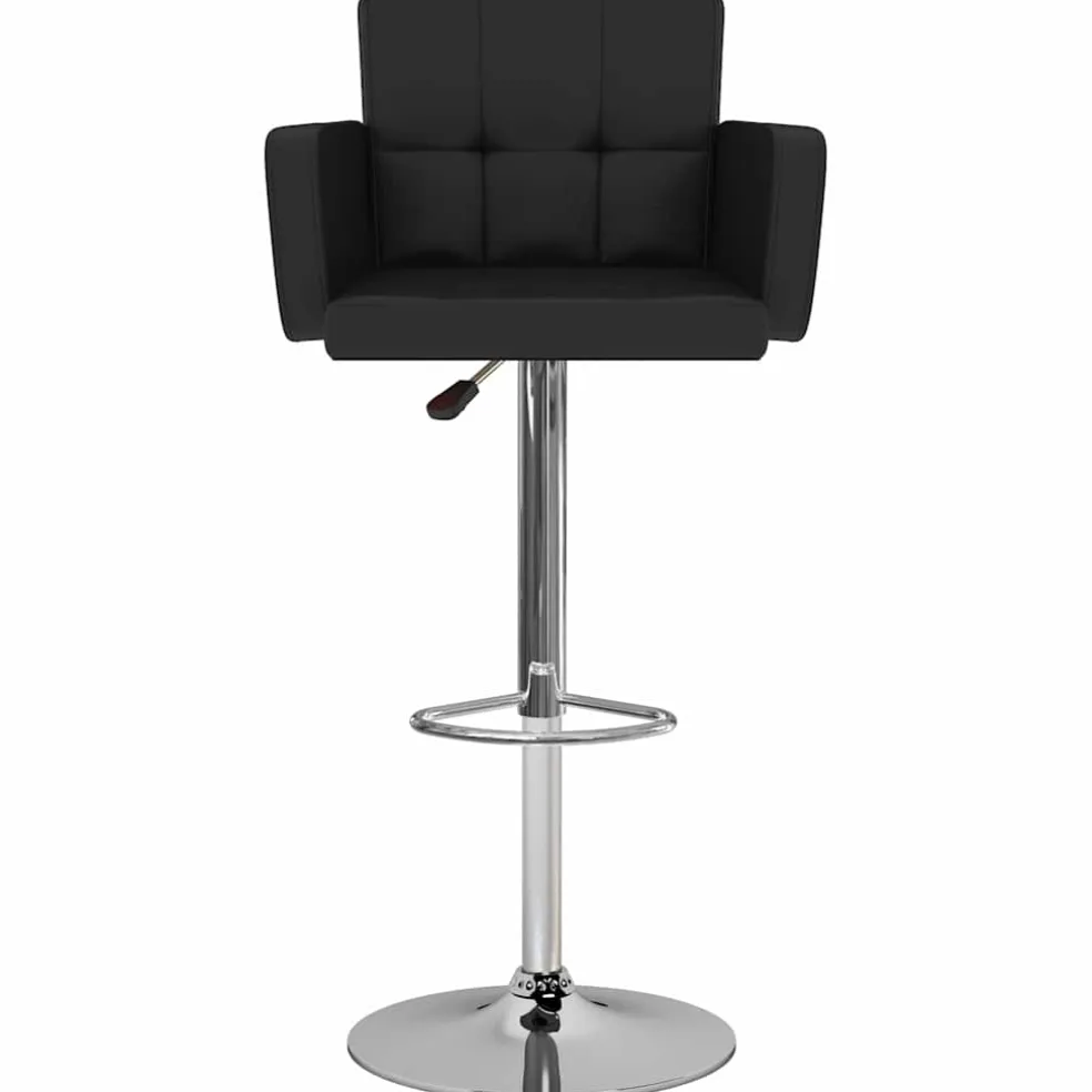 vidaXL Barstoelen 2 st kunstleer zwart