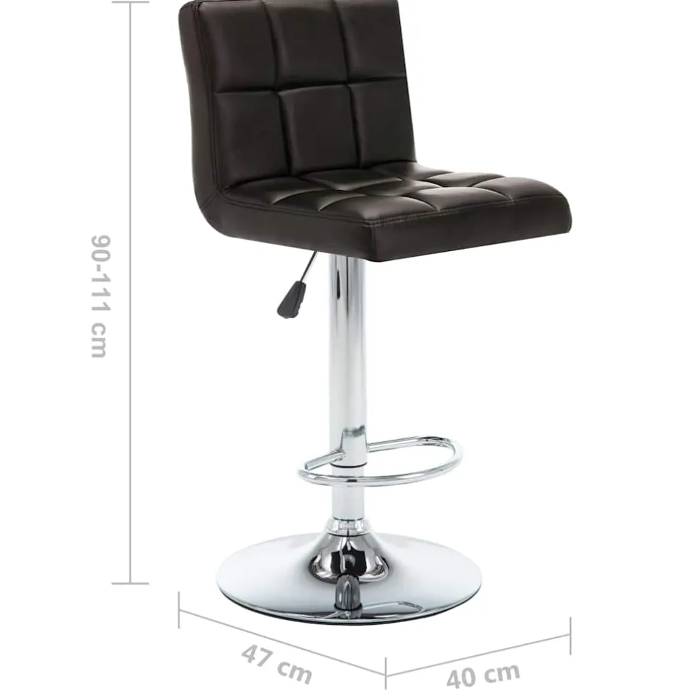 vidaXL Barstoelen 2 st kunstleer bruin