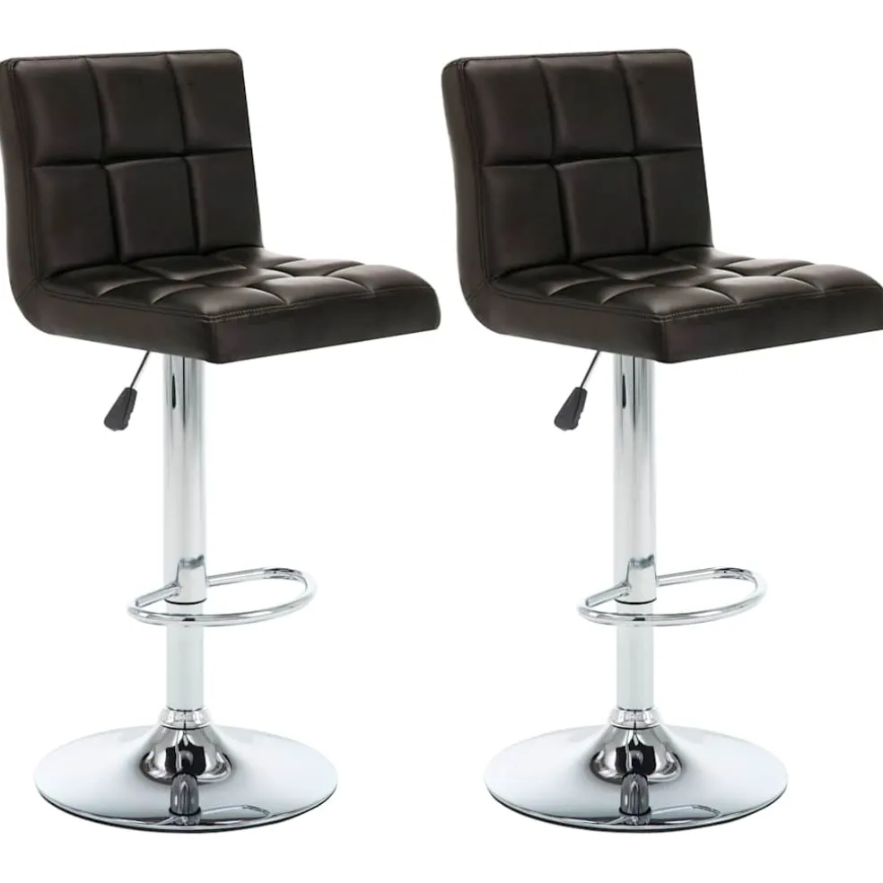 vidaXL Barstoelen 2 st kunstleer bruin