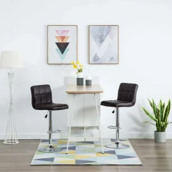 vidaXL Barstoelen 2 st kunstleer bruin