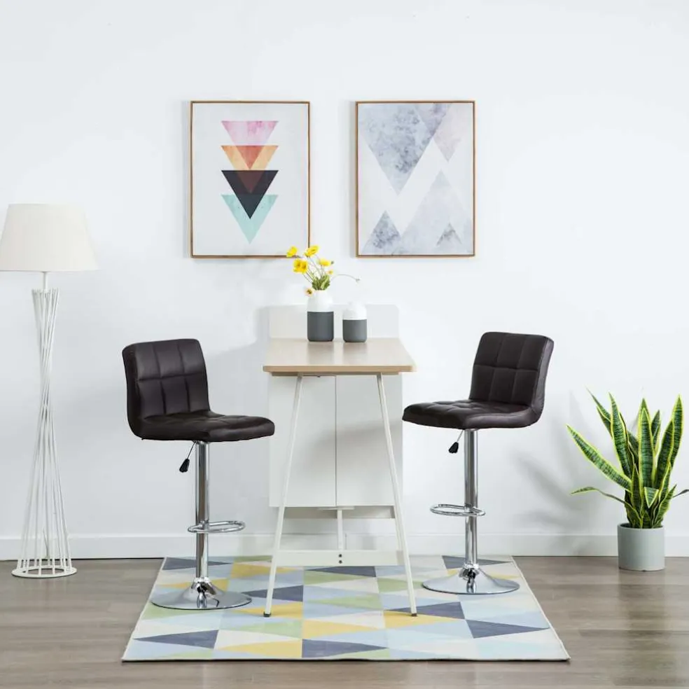 vidaXL Barstoelen 2 st kunstleer bruin