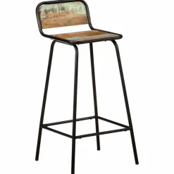 vidaXL Barstoelen 2 st massief gerecycled hout
