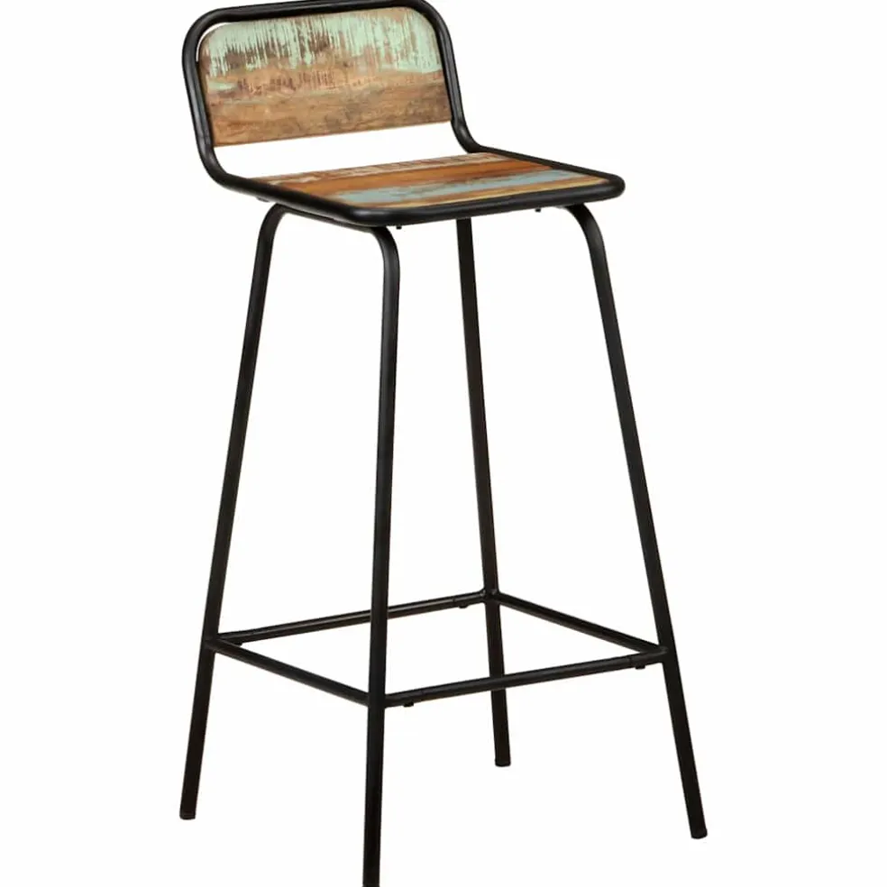vidaXL Barstoelen 2 st massief gerecycled hout