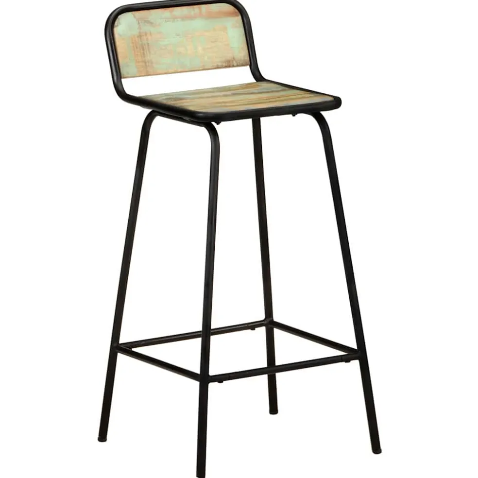 vidaXL Barstoelen 2 st massief gerecycled hout