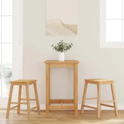 vidaXL Barstoelen 2 st massief hout rubber