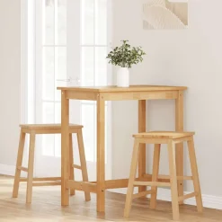 vidaXL Barstoelen 2 st massief hout rubber