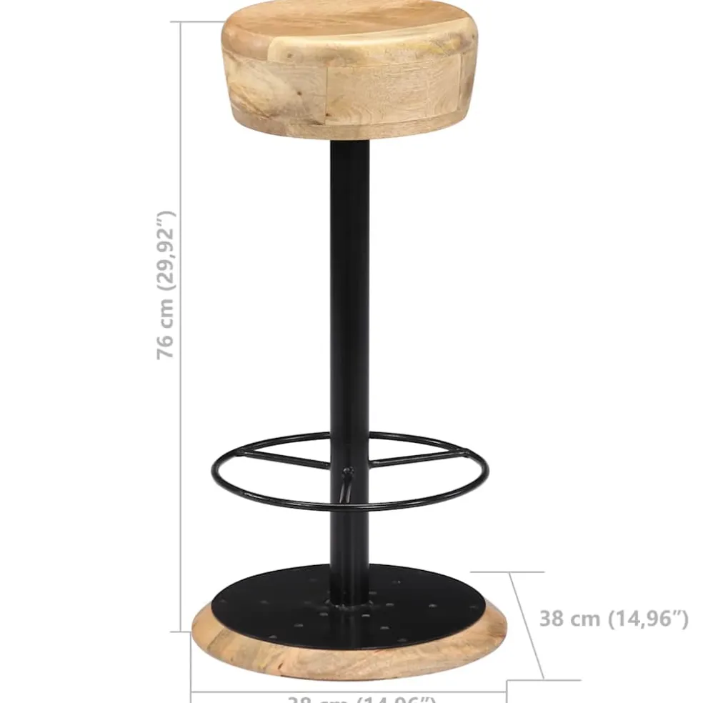 vidaXL Barstoelen 2 st massief mangohout