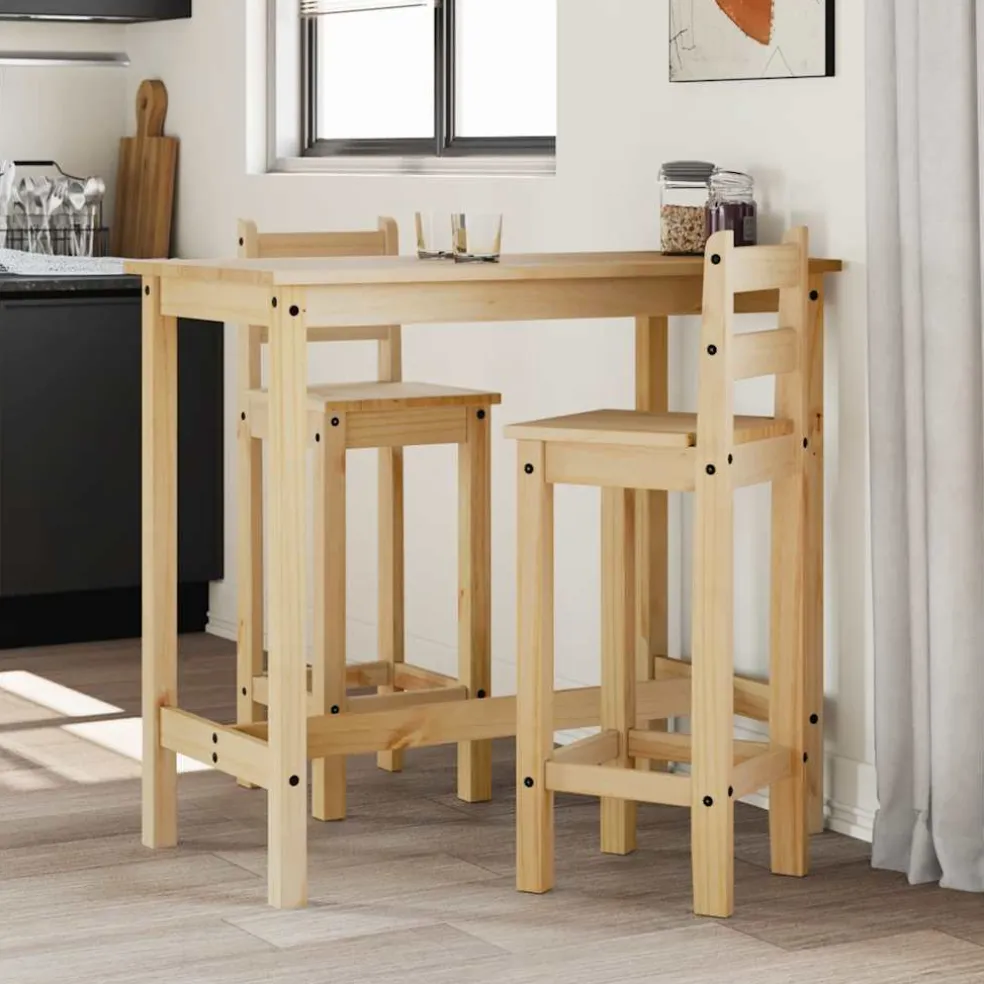 vidaXL Barstoelen 2 st massief grenenhout