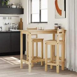 vidaXL Barstoelen 2 st massief grenenhout