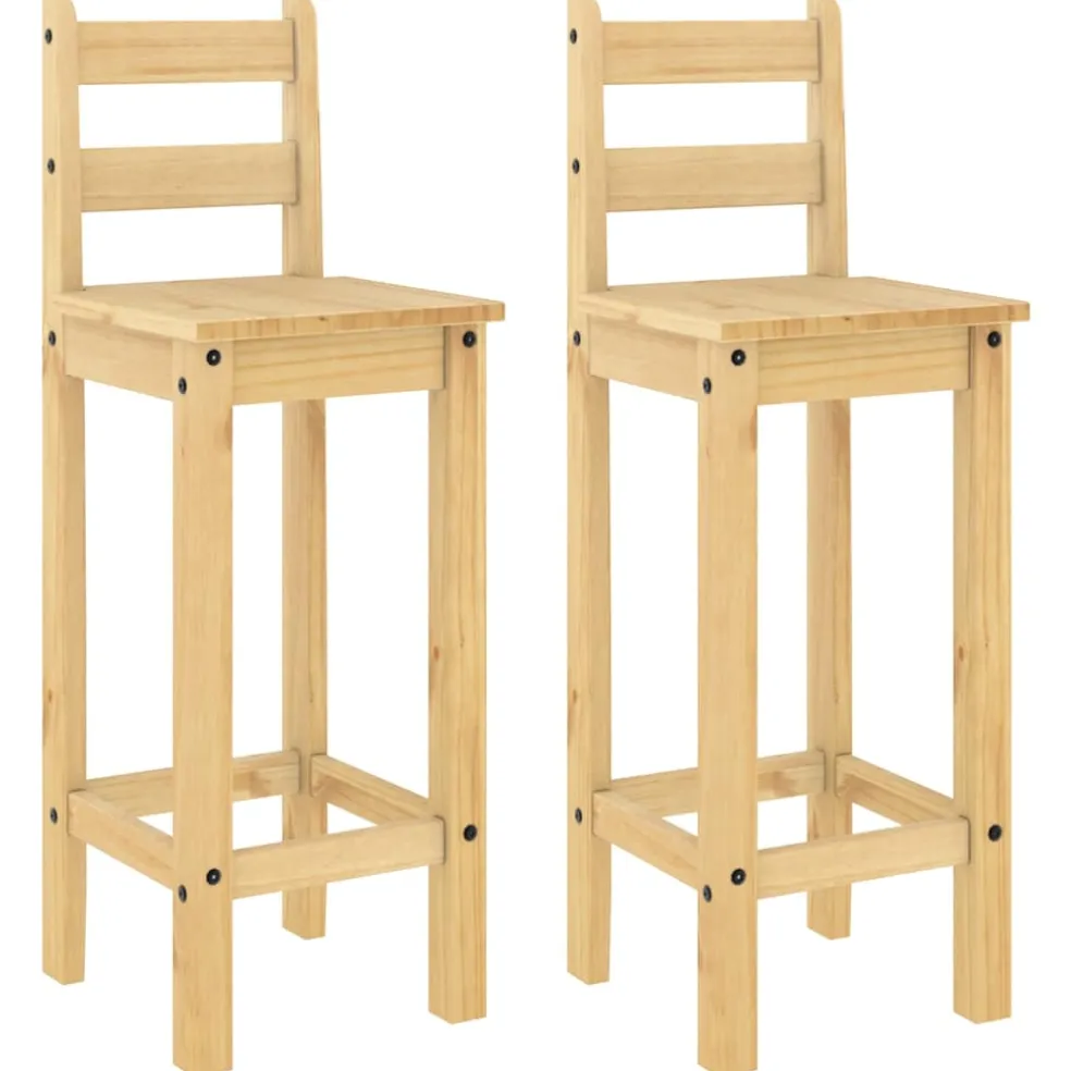 vidaXL Barstoelen 2 st massief grenenhout