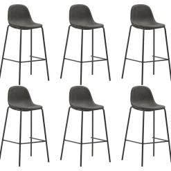 vidaXL Barstoelen 6 st stof donkergrijs