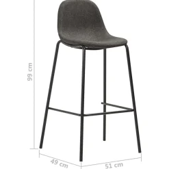 vidaXL Barstoelen 6 st stof donkergrijs