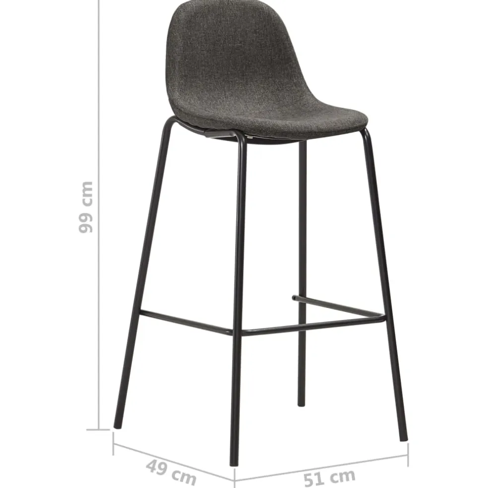 vidaXL Barstoelen 6 st stof donkergrijs