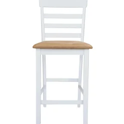 vidaXL Bartafel en 4 barstoelen set hout wit
