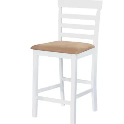 vidaXL Bartafel en 4 barstoelen set hout wit