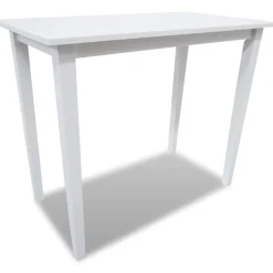 vidaXL Bartafel en 4 barstoelen set hout wit