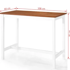 vidaXL Bartafel- en krukkenset massief hout 5-delig