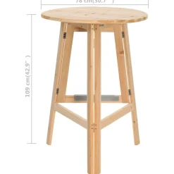 vidaXL Bartafel inklapbaar 78 cm vurenhout