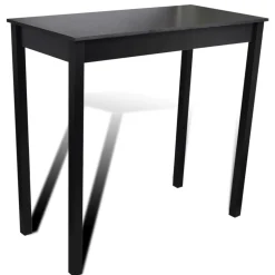 vidaXL Bartafel met 4 barkrukken zwart