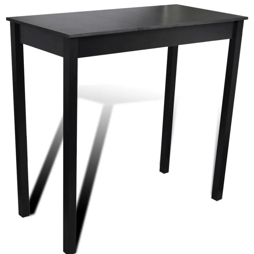 vidaXL Bartafel met 4 barkrukken zwart