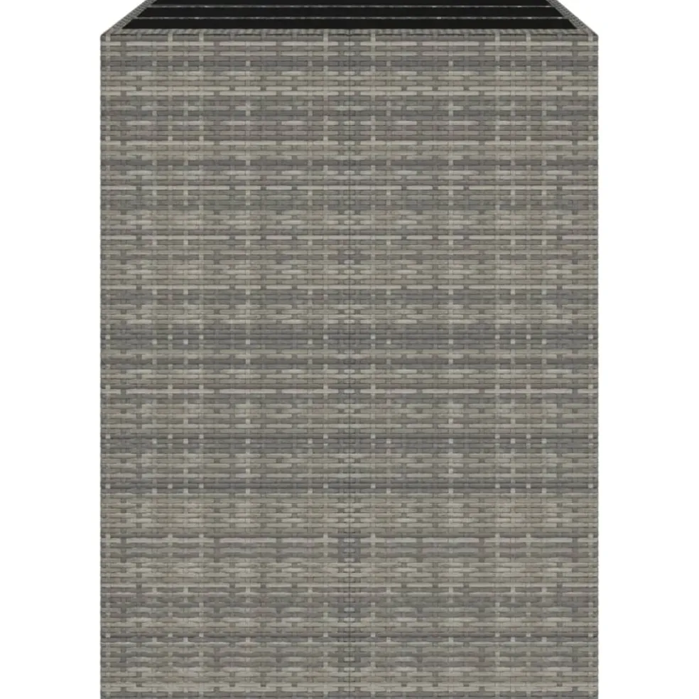vidaXL Bartafel met glazen blad 105x80x110 cm poly rattan grijs