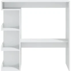 vidaXL Bartafel met opbergrek 100x50x101,5 cm hoogglans wit