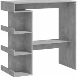 vidaXL Bartafel met opbergrek 100x50x101,5 cm bewerkt hout betongrijs