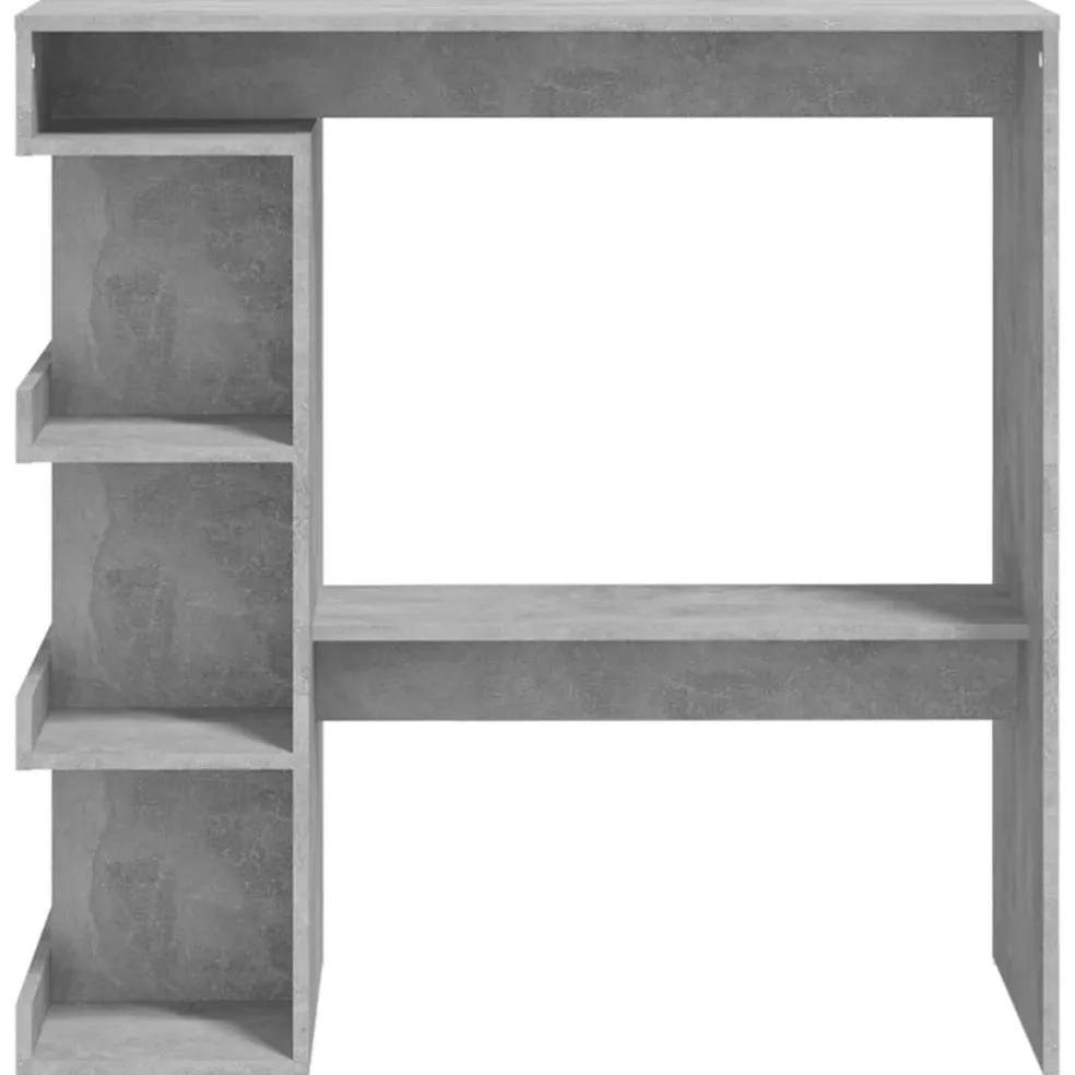 vidaXL Bartafel met opbergrek 100x50x101,5 cm bewerkt hout betongrijs