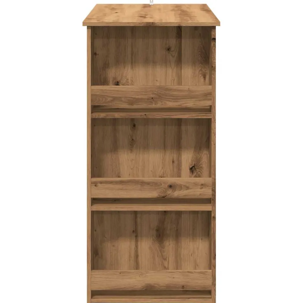 vidaXL Bartafel met opbergrek 102x50x103,5 cm artisanaal eikenkleurig