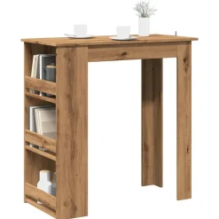 vidaXL Bartafel met opbergrek 102x50x103,5 cm artisanaal eikenkleurig