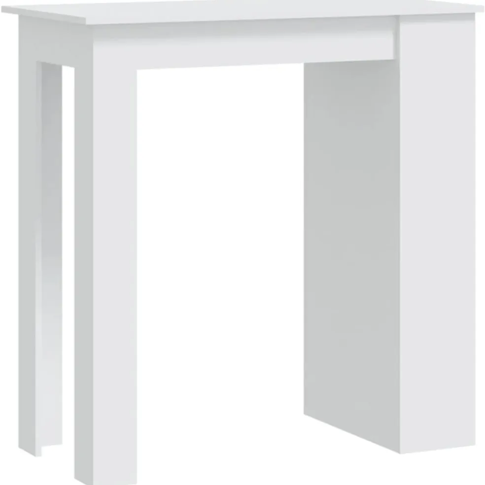vidaXL Bartafel met opbergrek 102x50x103,5 cm bewerkt hout wit
