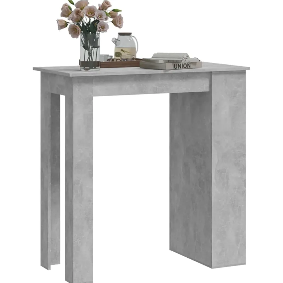 vidaXL Bartafel met opbergrek 102x50x103,5 cm spaanplaat betongrijs