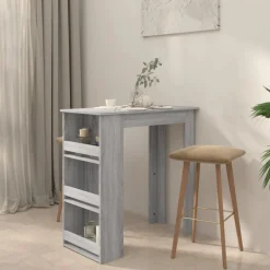 vidaXL Bartafel met opbergrek 102x50x103,5 cm hout grijs sonoma