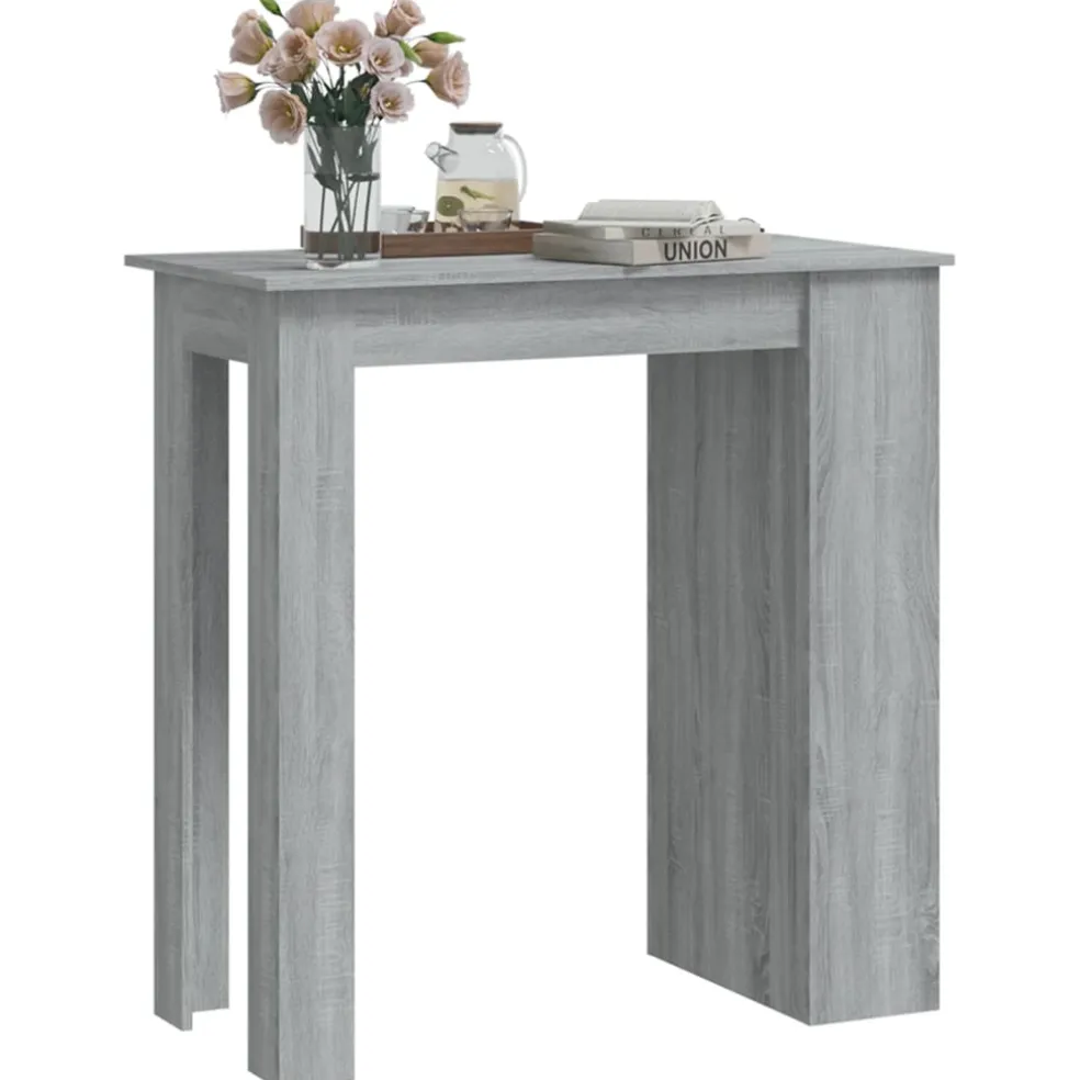 vidaXL Bartafel met opbergrek 102x50x103,5 cm hout grijs sonoma