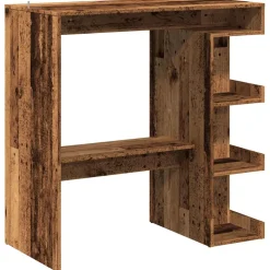 vidaXL Bartafel met opbergrek 100x48x101,5 cm oud houtkleurig