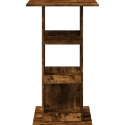 vidaXL Bartafel met opbergruimte 60x60x102 cm hout gerookt eikenkleur