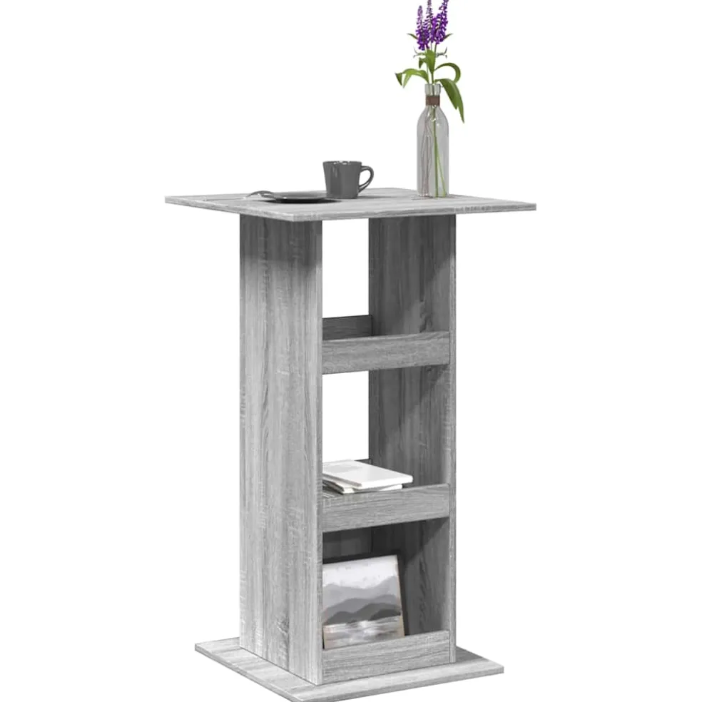 vidaXL Bartafel met opbergruimte 60x60x102 cm hout grijs sonoma eiken