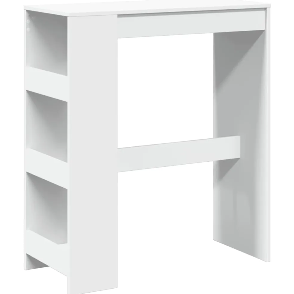 vidaXL Bartafel met rekken 90x40x103,5 cm bewerkt hout wit