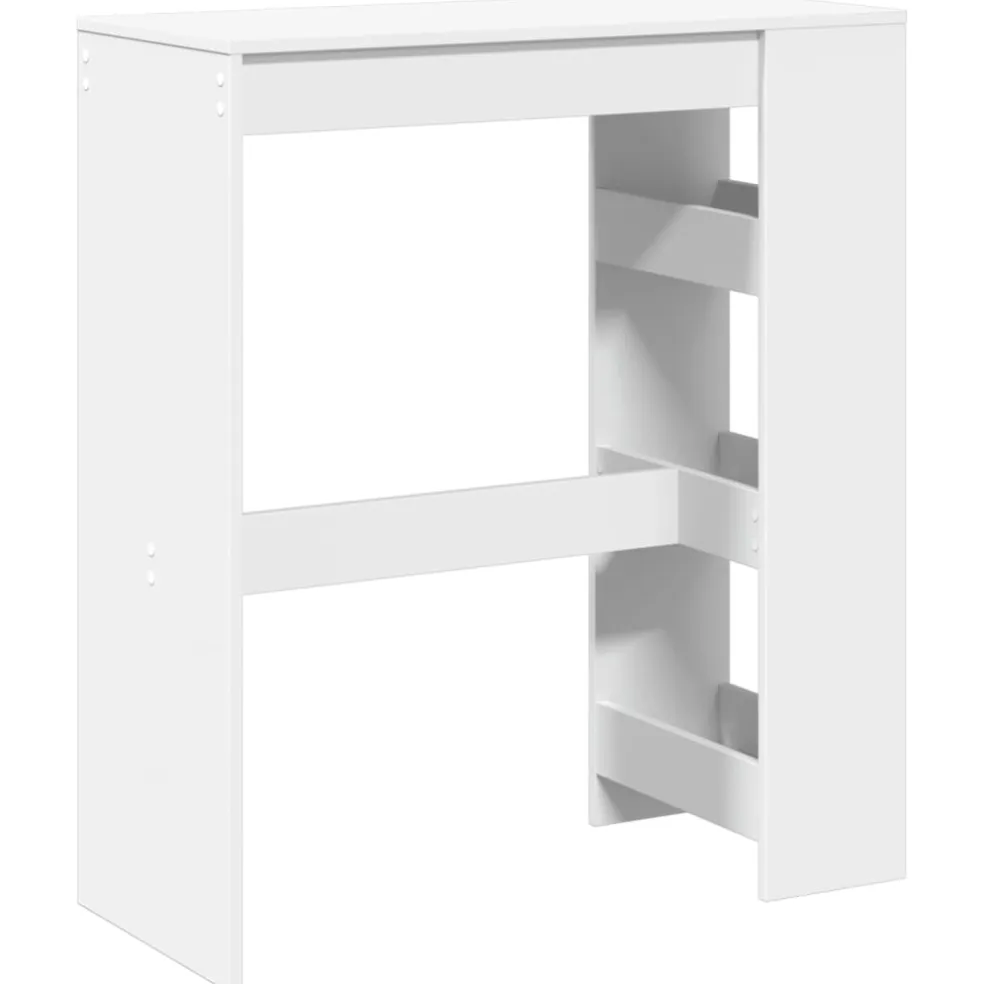 vidaXL Bartafel met rekken 90x40x103,5 cm bewerkt hout wit