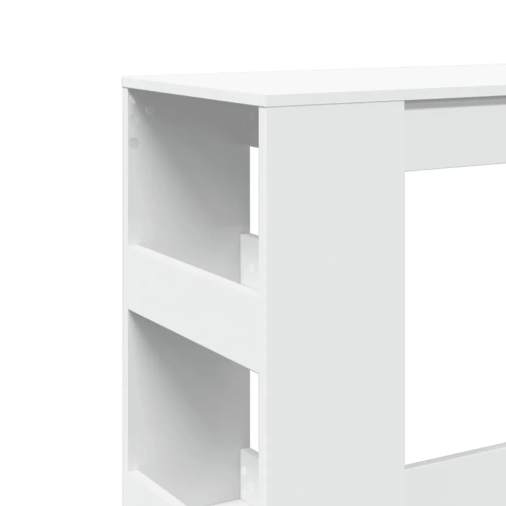 vidaXL Bartafel met rekken 90x40x103,5 cm bewerkt hout wit