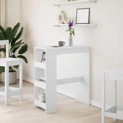 vidaXL Bartafel met rekken 90x40x103,5 cm bewerkt hout wit