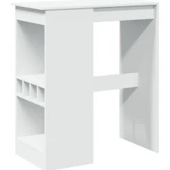 vidaXL Bartafel met rekken 90x47,5x103,5 cm bewerkt hout wit