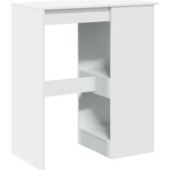vidaXL Bartafel met rekken 90x47,5x103,5 cm bewerkt hout wit