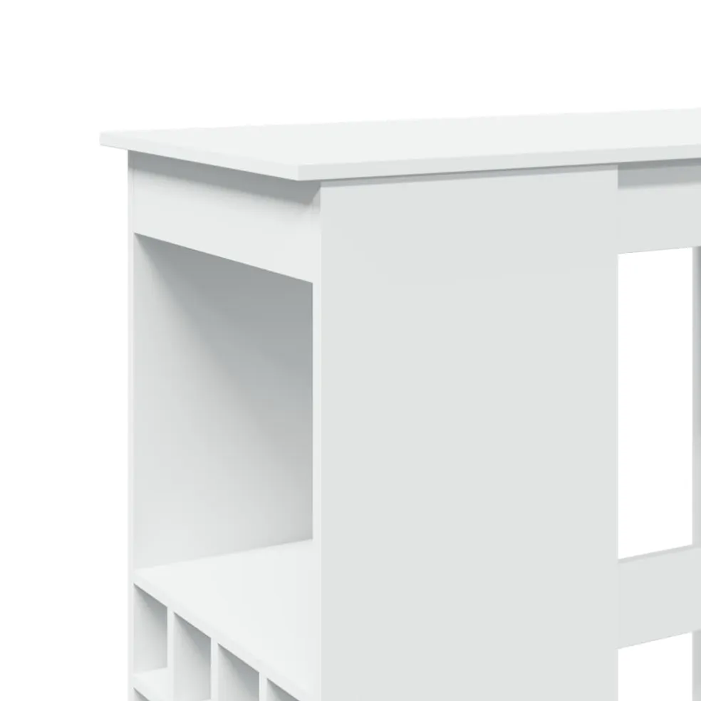 vidaXL Bartafel met rekken 90x47,5x103,5 cm bewerkt hout wit