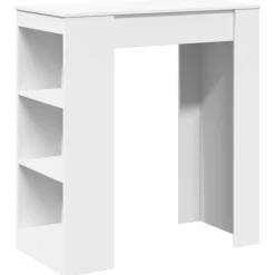 vidaXL Bartafel met rekken 95x47x103,5 cm bewerkt hout wit