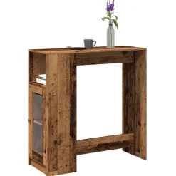 vidaXL Bartafel met rekken 101x40x103,5 cm bewerkt hout oud houtkleur