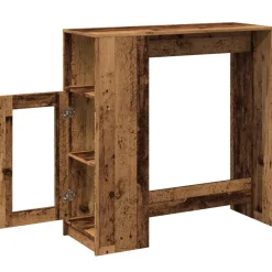 vidaXL Bartafel met rekken 101x40x103,5 cm bewerkt hout oud houtkleur