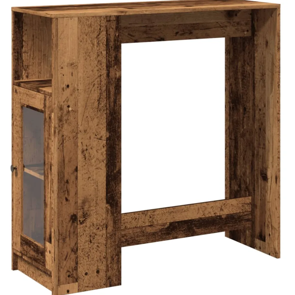 vidaXL Bartafel met rekken 101x40x103,5 cm bewerkt hout oud houtkleur